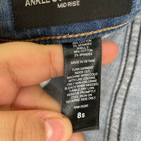 Express ankle super skinny mid rise color block jeans size 8s - Picture 11 of 16